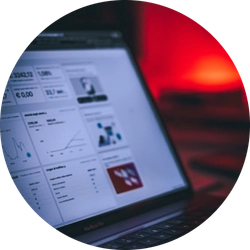 computer screen showing analytics